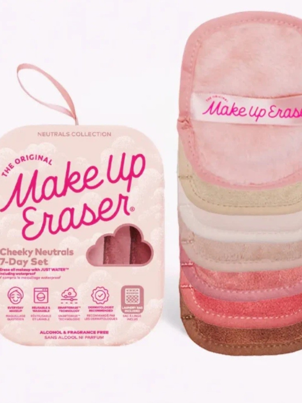 MakeUp Eraser Cheeky Neutrals 7-Day Set - Pink, Beige, Cream, Brown